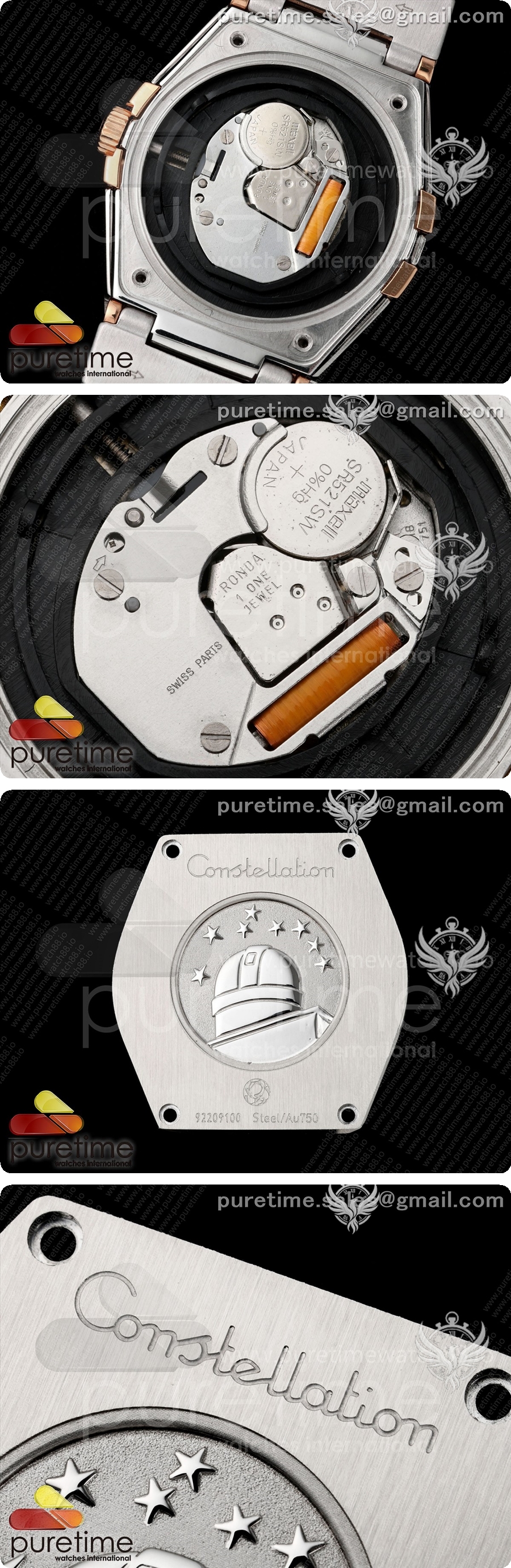 오메가 컨스텔레이션 28mm 스테인레스 로즈골드 8848F 1:1 베스트 에디션 화이트 자개 다이얼 다이아몬드 베젤 SS/RG 브레이슬릿 ETA 쿼츠 상세이미지 5
