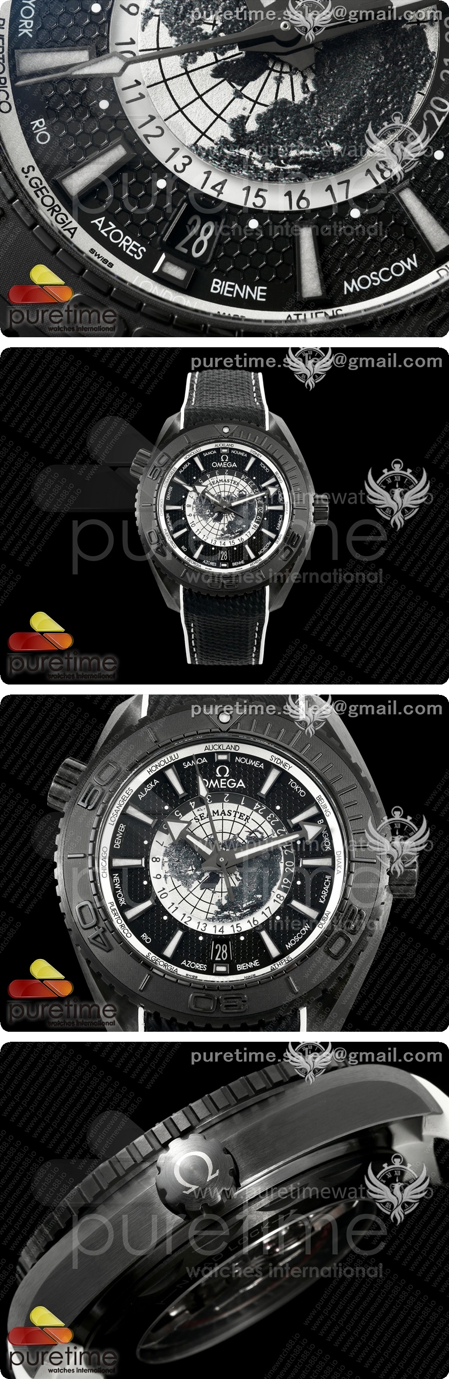 오메가 씨마스터 플래닛 오션 45.5mm GMT 월드타이머 리얼 세라믹 VSF 1:1 베스트 에디션 블랙/화이트 SA8938 슈퍼 클론 상세이미지 3