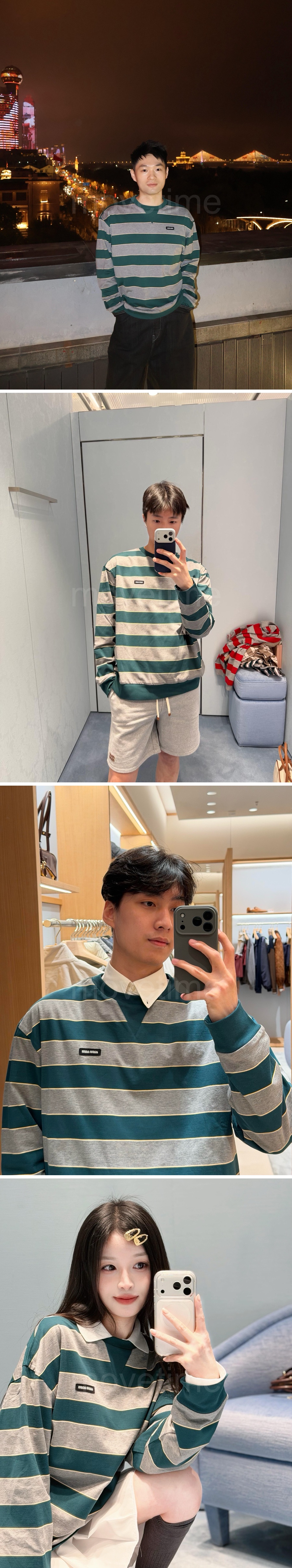 미우미우 스트라이프 긴팔 티셔츠 26SS 상세이미지 2