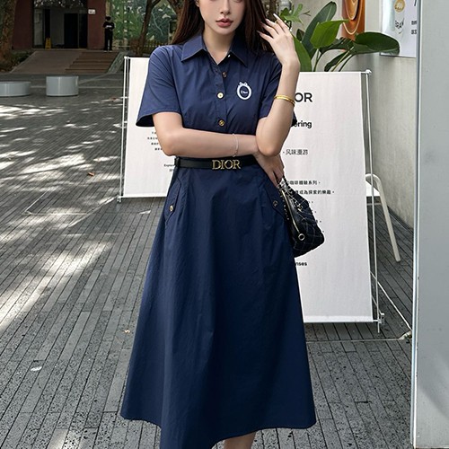 디올 여성 벨티드 반팔 셔츠 원피스 26SS