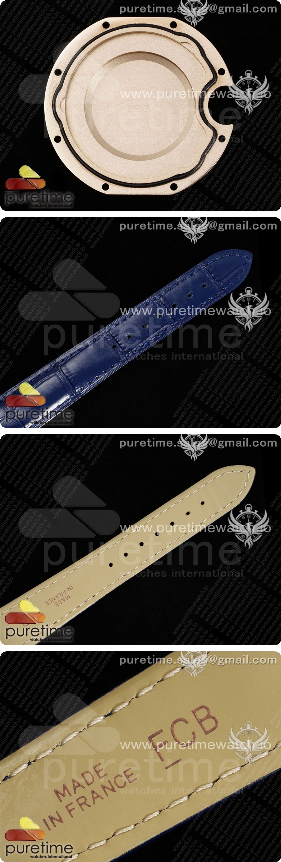 까르띠에 발롱 블루 33mm 로즈골드 AF 1:1 베스트 에디션 실버 텍스처 다이얼 블루 가죽 스트랩 론다 쿼츠 상세이미지 7