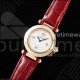 까르띠에 파샤 30mm 로즈골드 AF 1:1 베스트 에디션 화이트 텍스처 다이얼 레드 가죽 스트랩 Jaq 쿼츠
