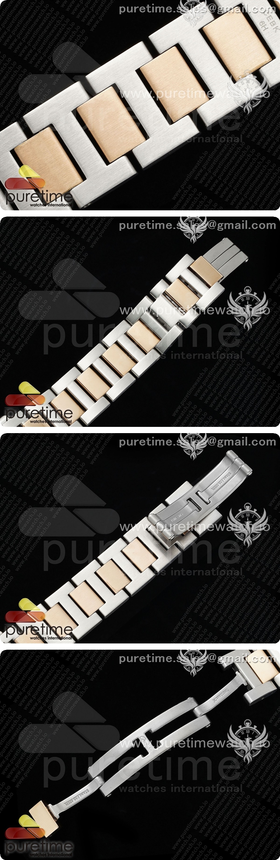 까르띠에 파샤 30mm 실버/로즈골드 AF 1:1 베스트 에디션 화이트 텍스처 다이얼 SS/RG 브레이슬릿 Jaq 쿼츠 시계 상세이미지 7