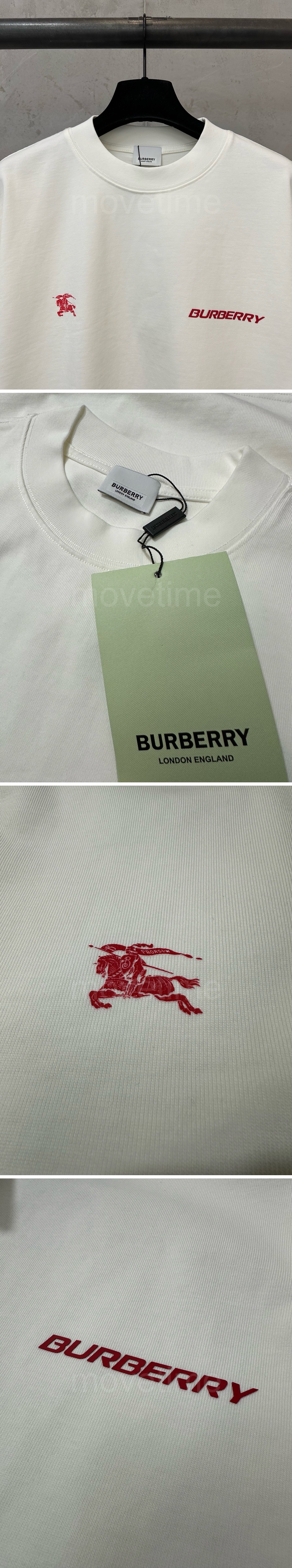 버버리 남성용 런던로드맵 긴팔티 400g, 26ss 상세이미지 3