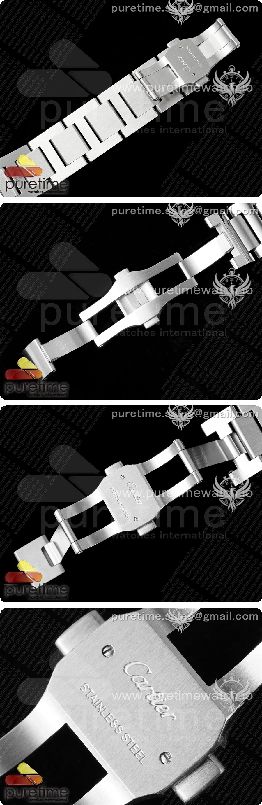 까르띠에 발롱블루 42mm 스테인리스 스틸 AF 1:1 블랙 텍스처 다이얼 브레이슬릿 A2824 V5 상세이미지 9