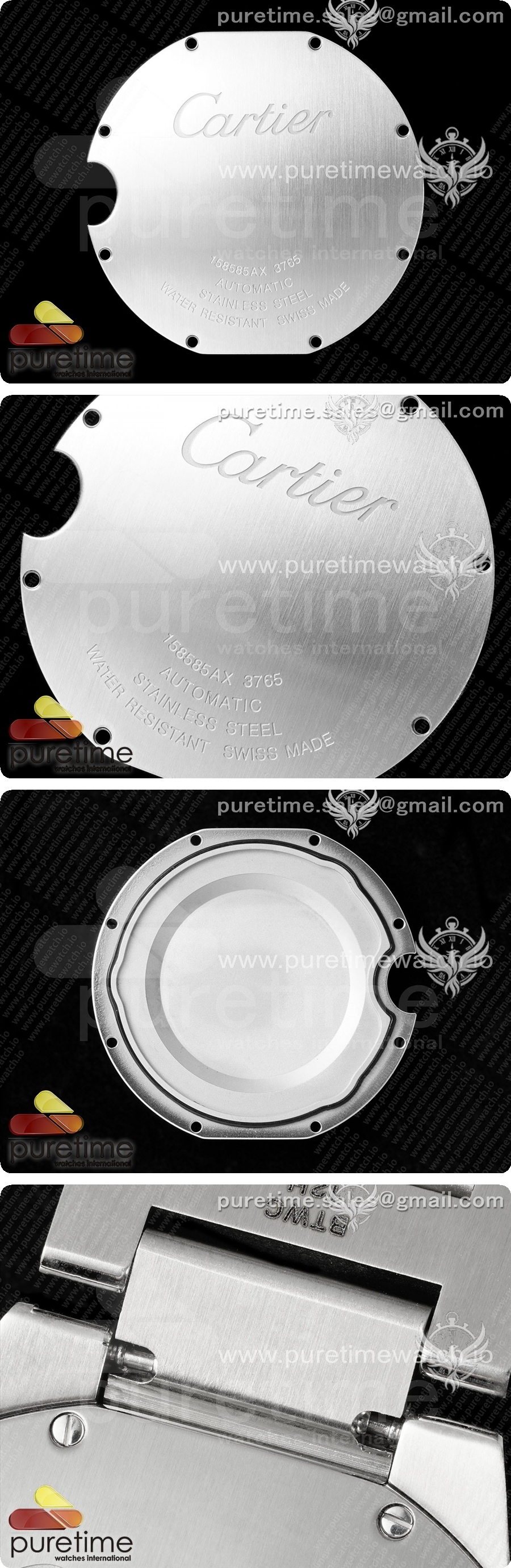 까르띠에 발롱블루 42mm 스테인리스 스틸 AF 1:1 화이트 텍스처 다이얼 다이아몬드 베젤 A2824 V5 상세이미지 7