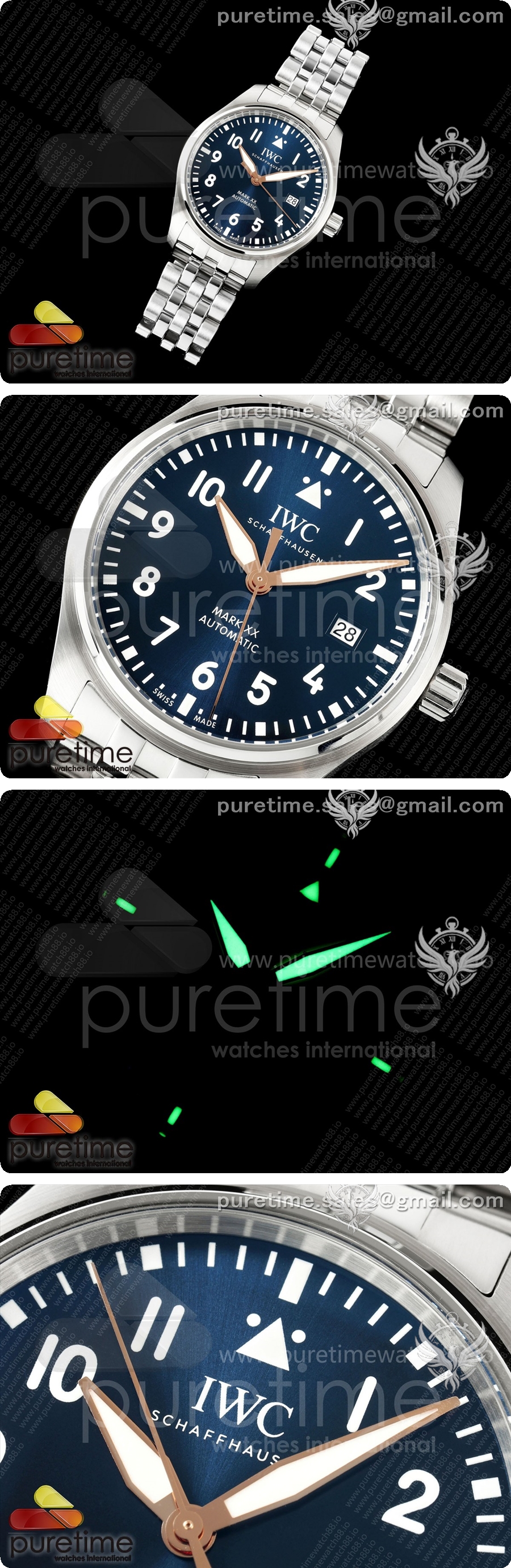 IWC Mark XX MZF 1:1 블루/로직 다이얼, 스테인리스 스틸 브레이슬릿 A2892 상세이미지 2