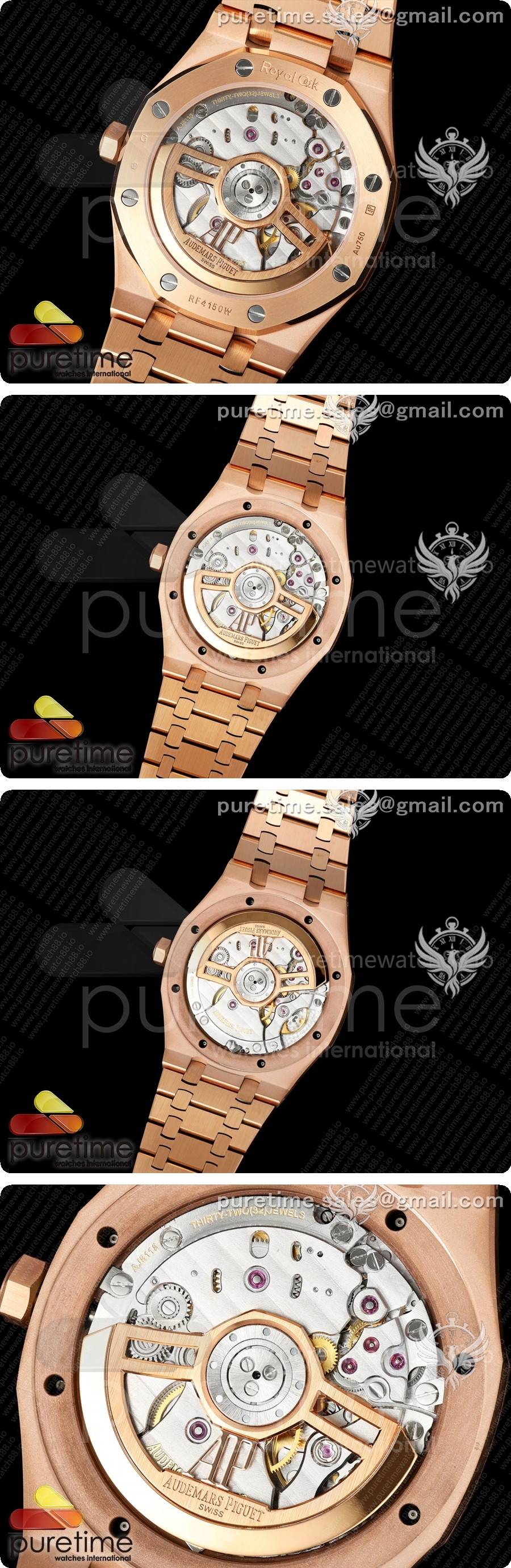 오데마피게 로얄 오크 41mm 15500 로즈골드 DDF 1:1 블루 다이얼, 로즈골드 브레이슬릿, DD4302 슈퍼 클론 상세이미지 5