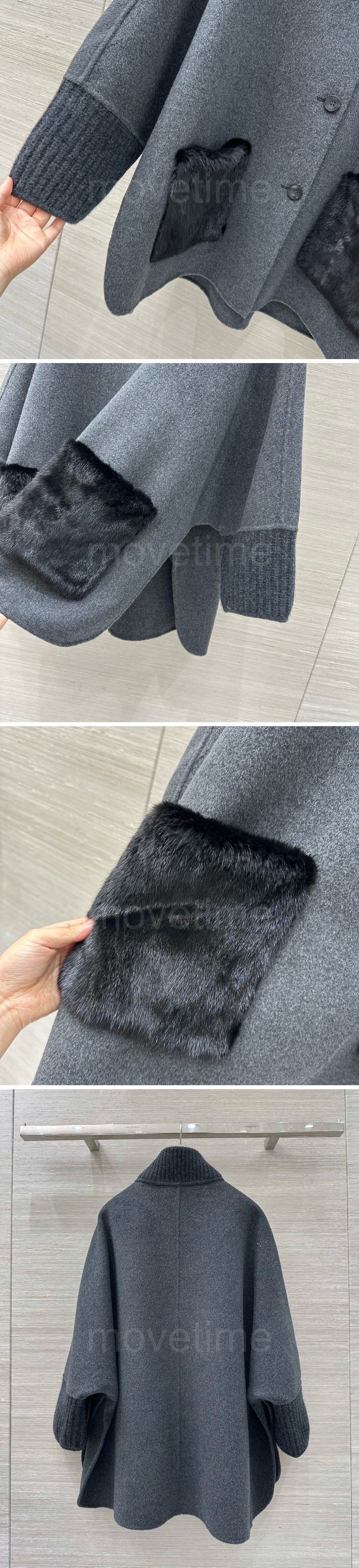 로로피아나 여성 하이넥 밍크포켓 캐시미어 울 코트 자켓 26SS 상세이미지 8